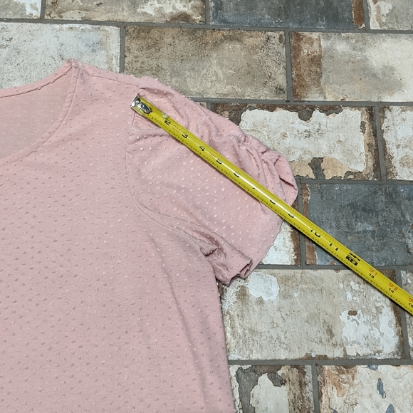 Chenault 1x Pink Tie Front Short Sleeve Blouse - Picture 6 of 8